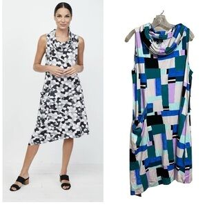 * New Liv by Habitat Sz XL COWL NECK GEOMETRIC Dress